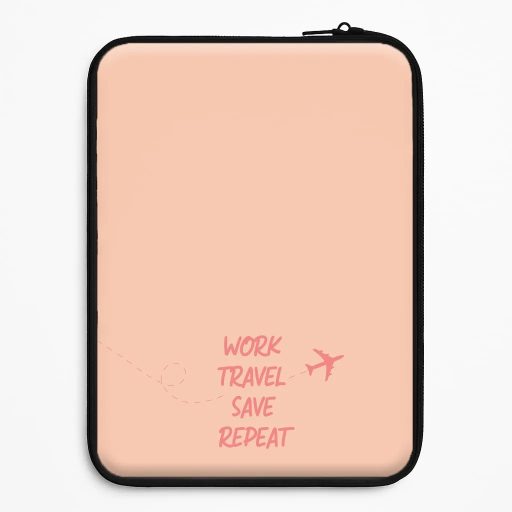 Work Travel Save Repeat - Travel Laptop Sleeve Luxury Texture Design
