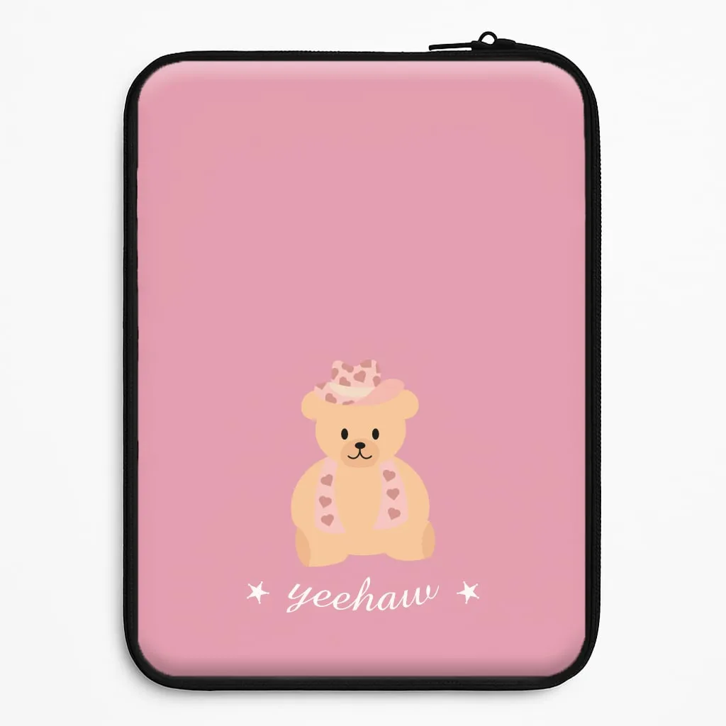 Ergonomic Shape Yeehaw Teddy Bear Laptop Sleeve