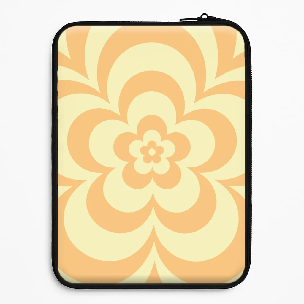 Yellow Abstract Flower Pattern  Laptop Sleeve Luxury Finish Texture Modern Accent