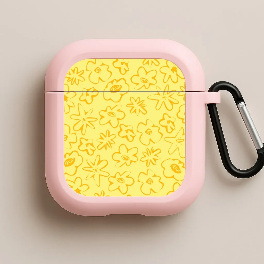Soft Protective Sleeve Yellow And Orange - Floral Patterns AirPods Case
