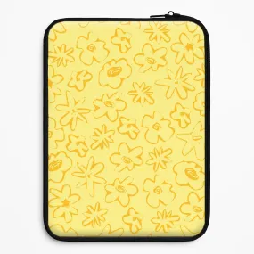 Vivid Surface Sleek Edge Design Yellow And Orange - Floral Patterns Laptop Sleeve