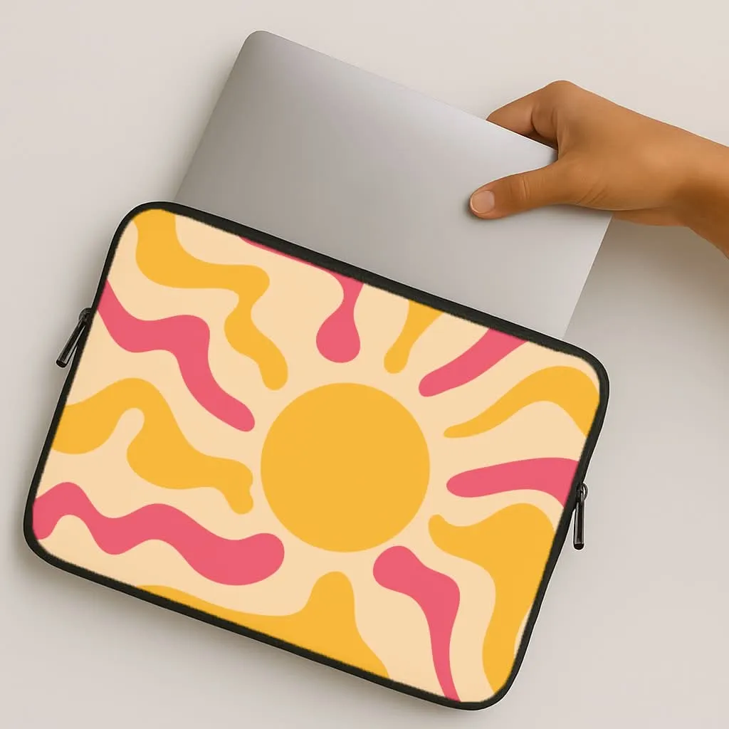 professional accessory Yellow And Pink Abstract Sun Laptop Sleeve