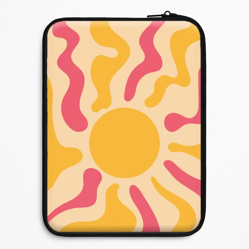 Yellow And Pink Abstract Sun Laptop Sleeve Eco Friendly Durable Build
