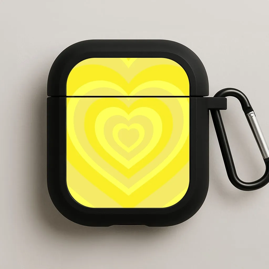 Yellow - Colourful Hearts AirPods Case Soft Smooth Holder