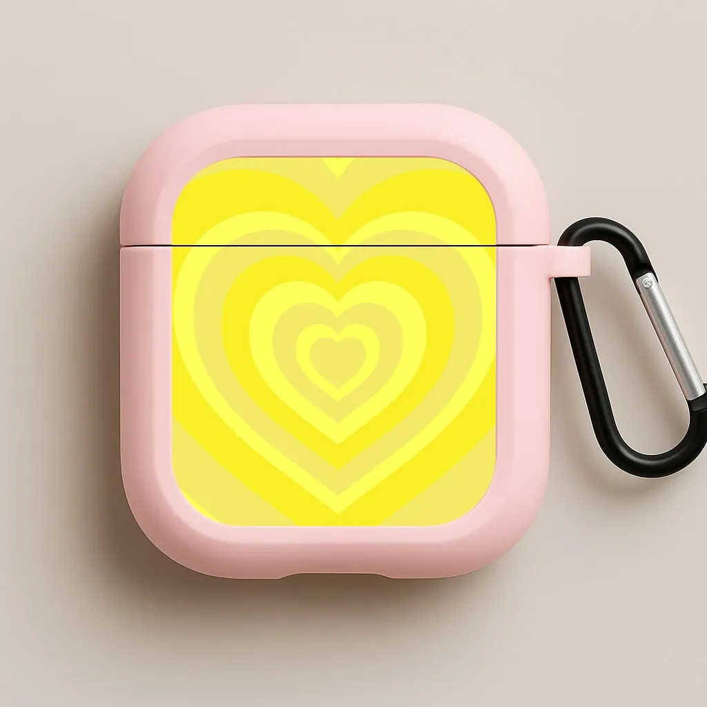 vivid ergonomic commuter airpods case Yellow - Colourful Hearts AirPods Case