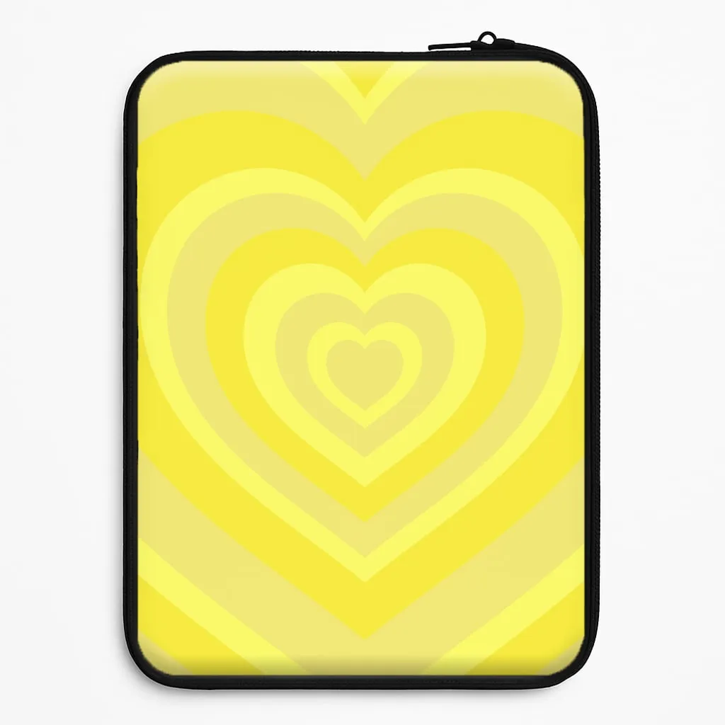 Strong material Yellow - Colourful Hearts Laptop Sleeve
