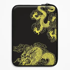 Yellow Dragon Laptop Sleeve Protective Texture Layer Hybrid Pattern Design