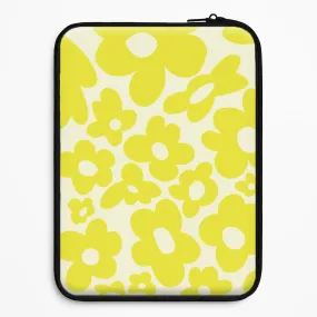 Yellow Flowers - Trippy Patterns Laptop Sleeve Recyclable Material Vivid Design Texture
