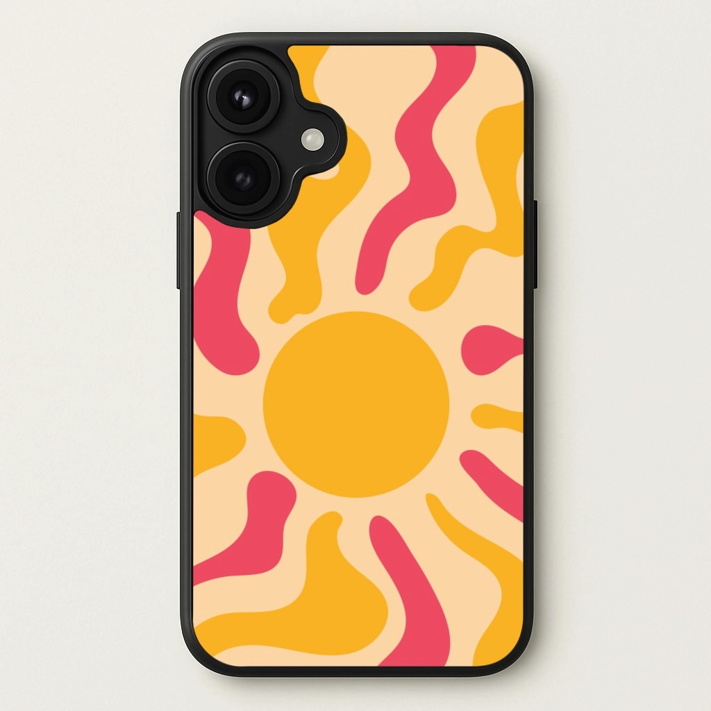 Yellow And Pink Abstract Sun Phone Case Minimal Feature
