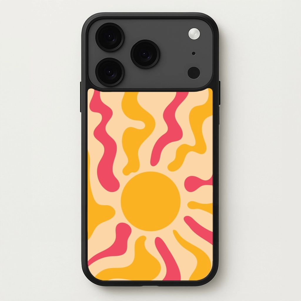 Gradient Design Matte Texture Layer Yellow And Pink Abstract Sun Phone Case