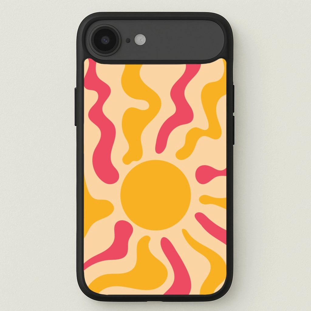 Yellow And Pink Abstract Sun Phone Case Light Finish