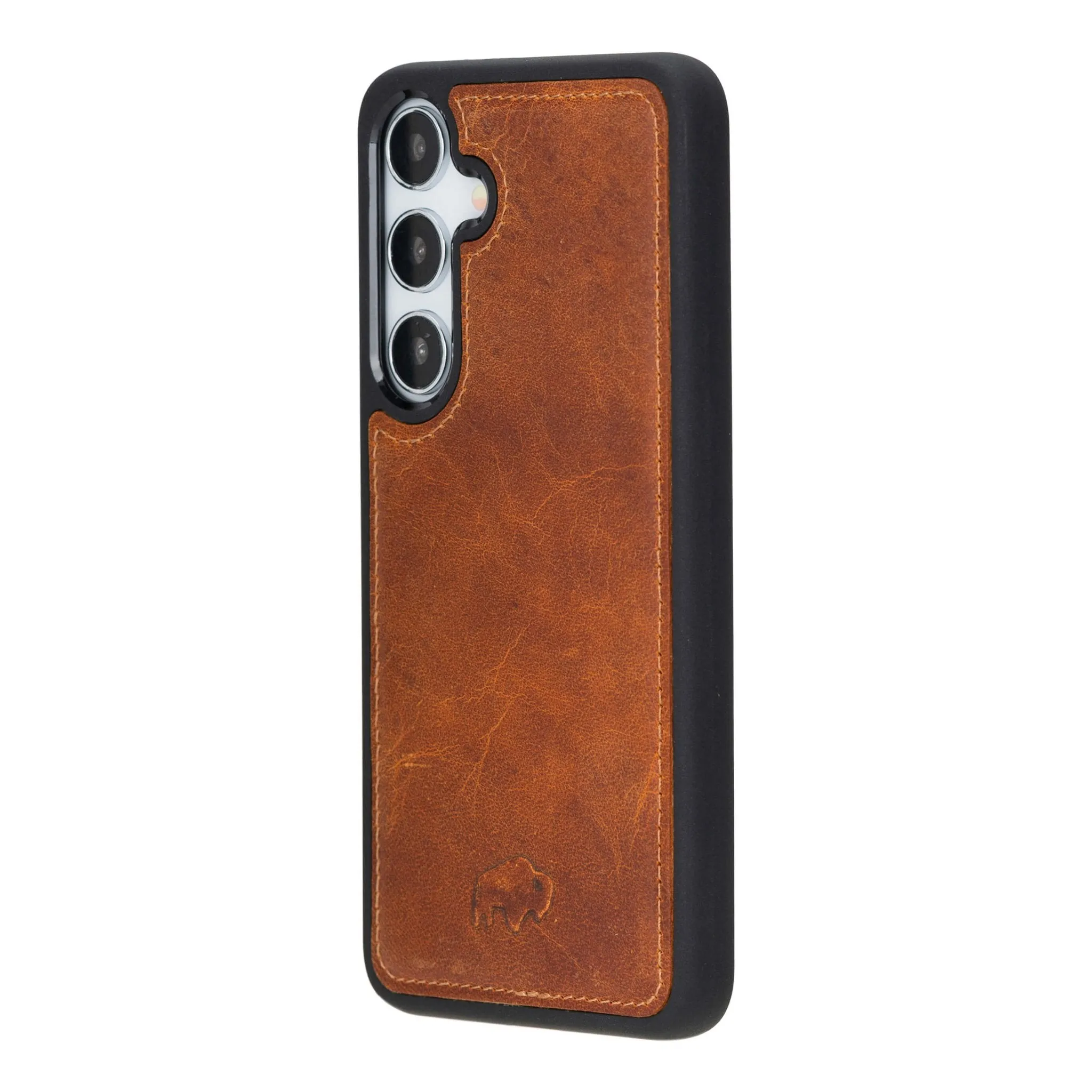 York Leather Snap-On Case ?C Galaxy S25 Plus, Golden Brown Clear Edge