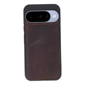 York Leather Snap-On Case ?C Pixel 10, Distressed Coffee Luxury Grip