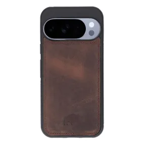 York Leather Snap-On Case ?C Pixel 10 Pro, Distressed Coffee Hybrid Pattern Texture Vivid Finish