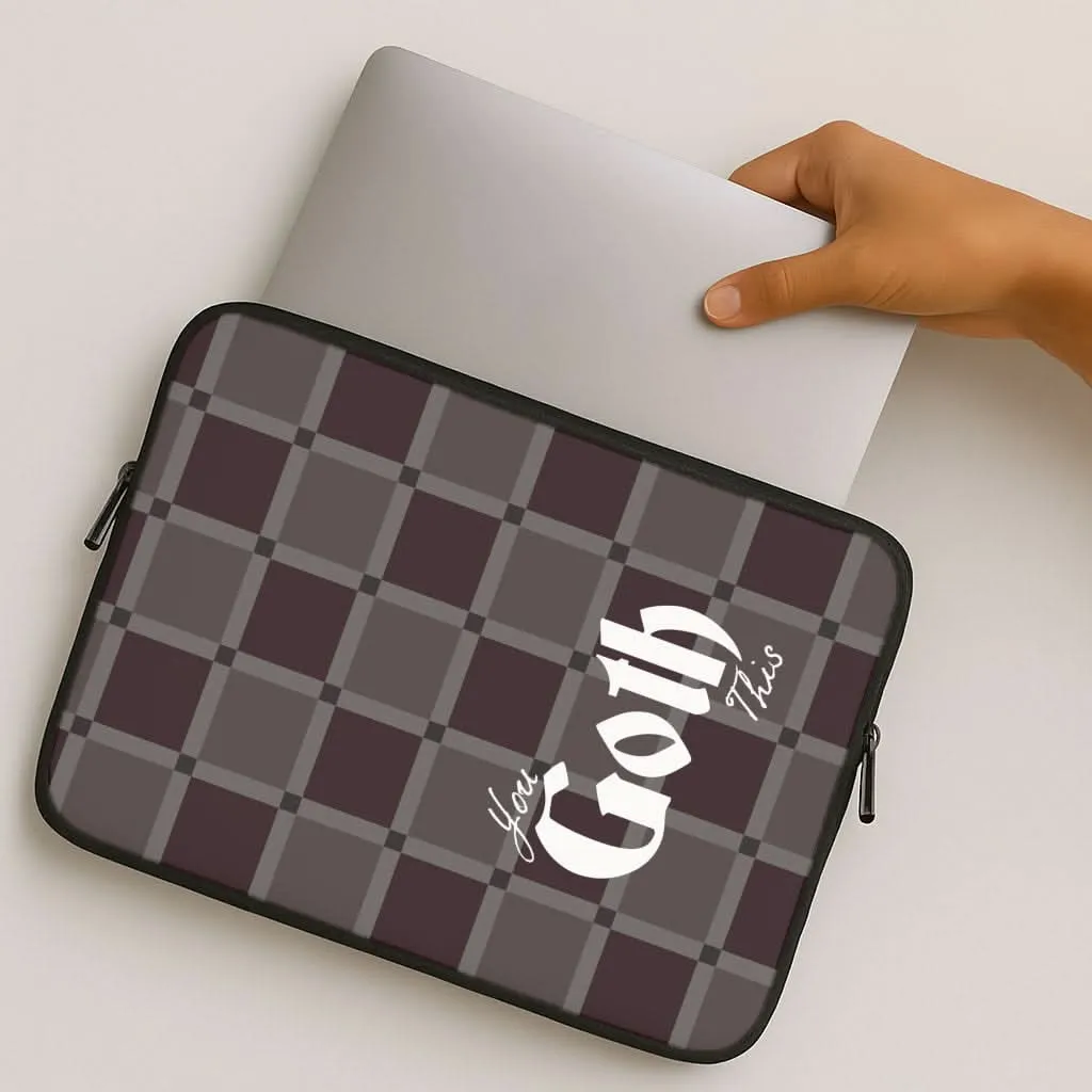 You Goth This Tartan Laptop Sleeve Gloss Texture Soft Surface Design