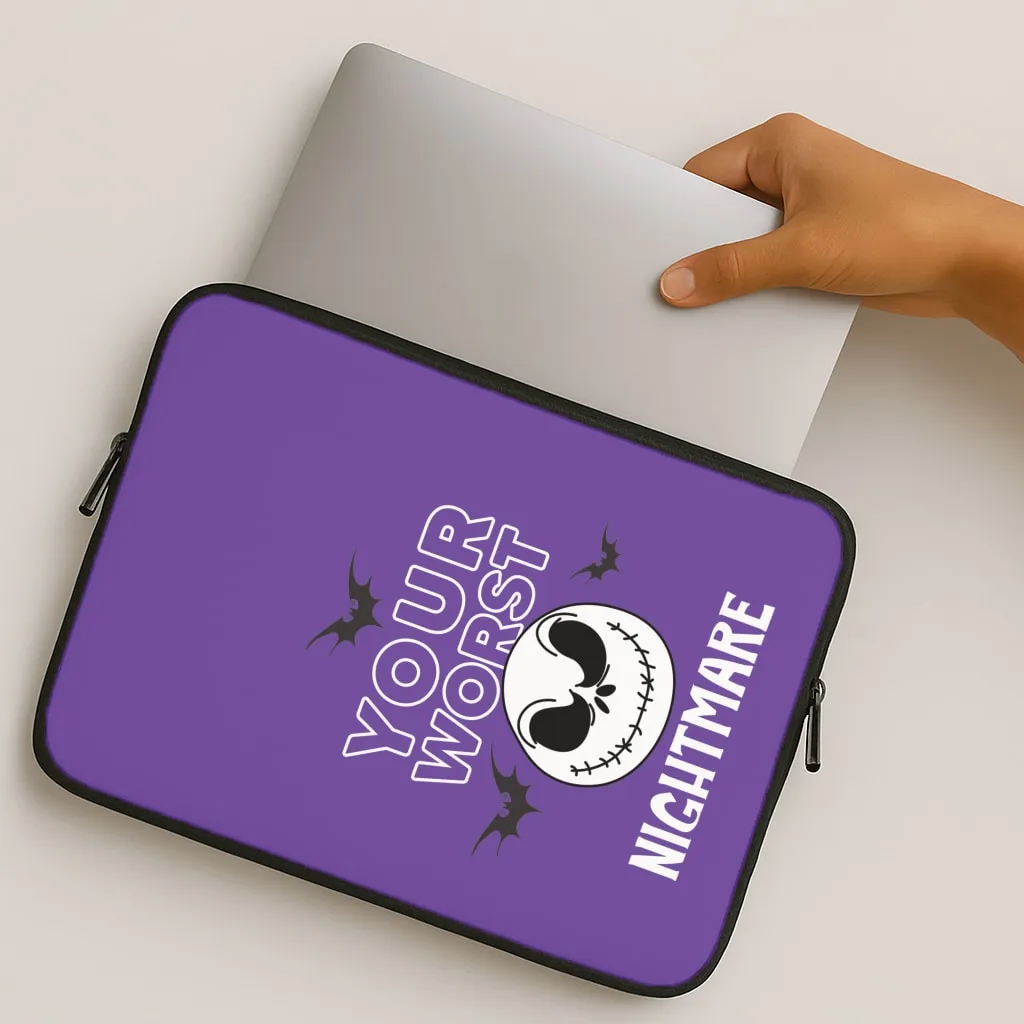 Smooth Texture Pattern Your Worst Nightmare Purple Laptop Sleeve