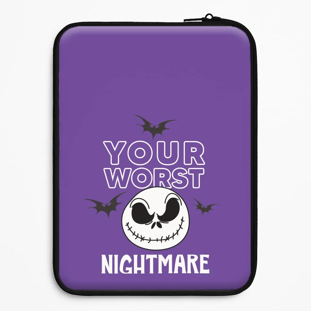 Your Worst Nightmare Purple Laptop Sleeve Protective Design Texture Transparent Edge