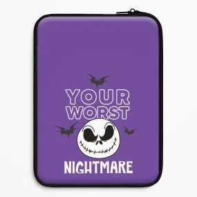 Your Worst Nightmare Purple Laptop Sleeve Protective Design Texture Transparent Edge