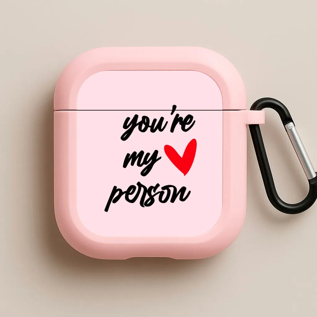 Soft Everyday Texture Charging Case Sleeve You're My Person Love - Grey's AirPods Case