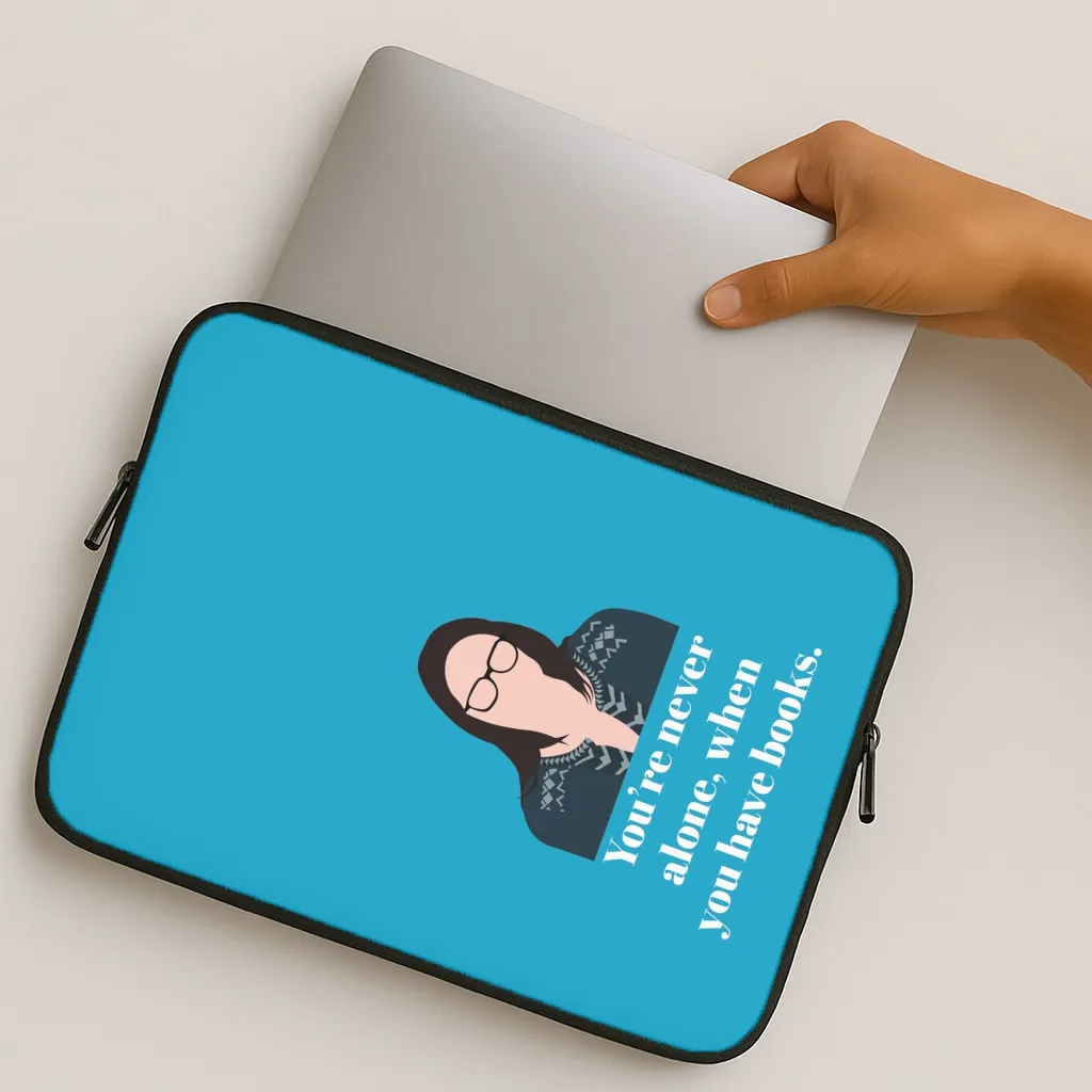 Comfort Fit Edge Compact Texture Layer You're Never Alone, When You Have Books Laptop Sleeve