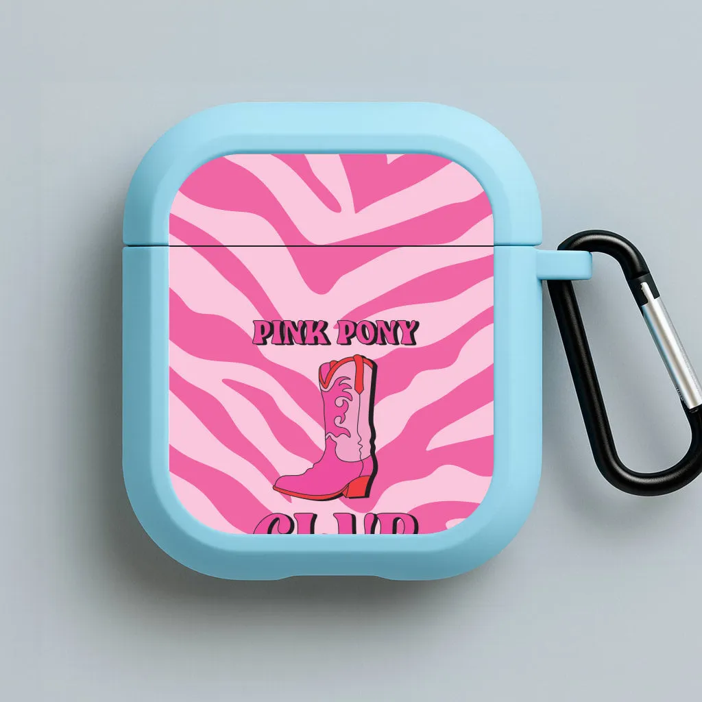 Durable Tech Pouch luxury edition earbuds protector Zebra Print Pink Pony Club AirPods Case