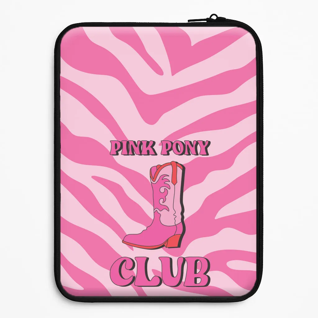 Zebra Print Pink Pony Club Laptop Sleeve Soft Layered Design