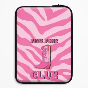 Zebra Print Pink Pony Club Laptop Sleeve Soft Layered Design