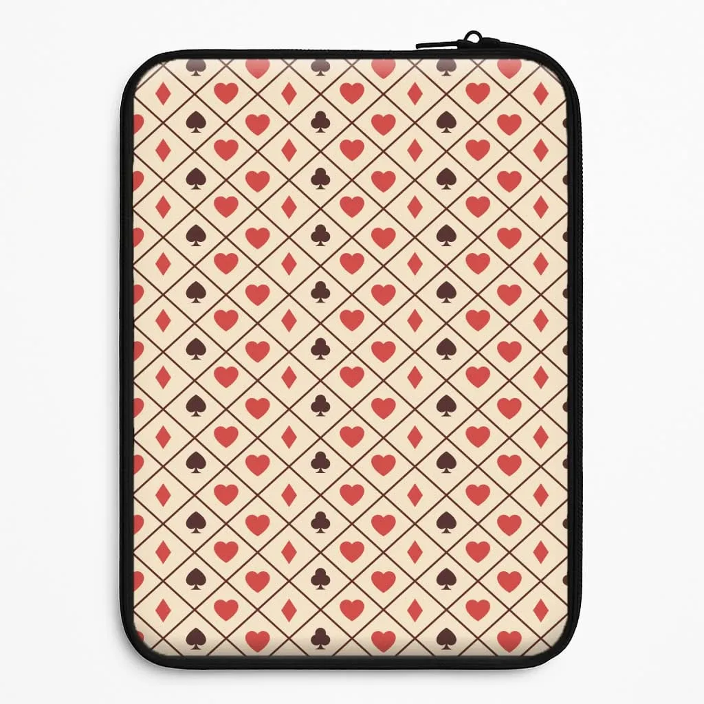 Comfort Fit Edge Zig-Zag Card Suits Pattern Laptop Sleeve