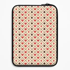 Comfort Fit Edge Zig-Zag Card Suits Pattern Laptop Sleeve